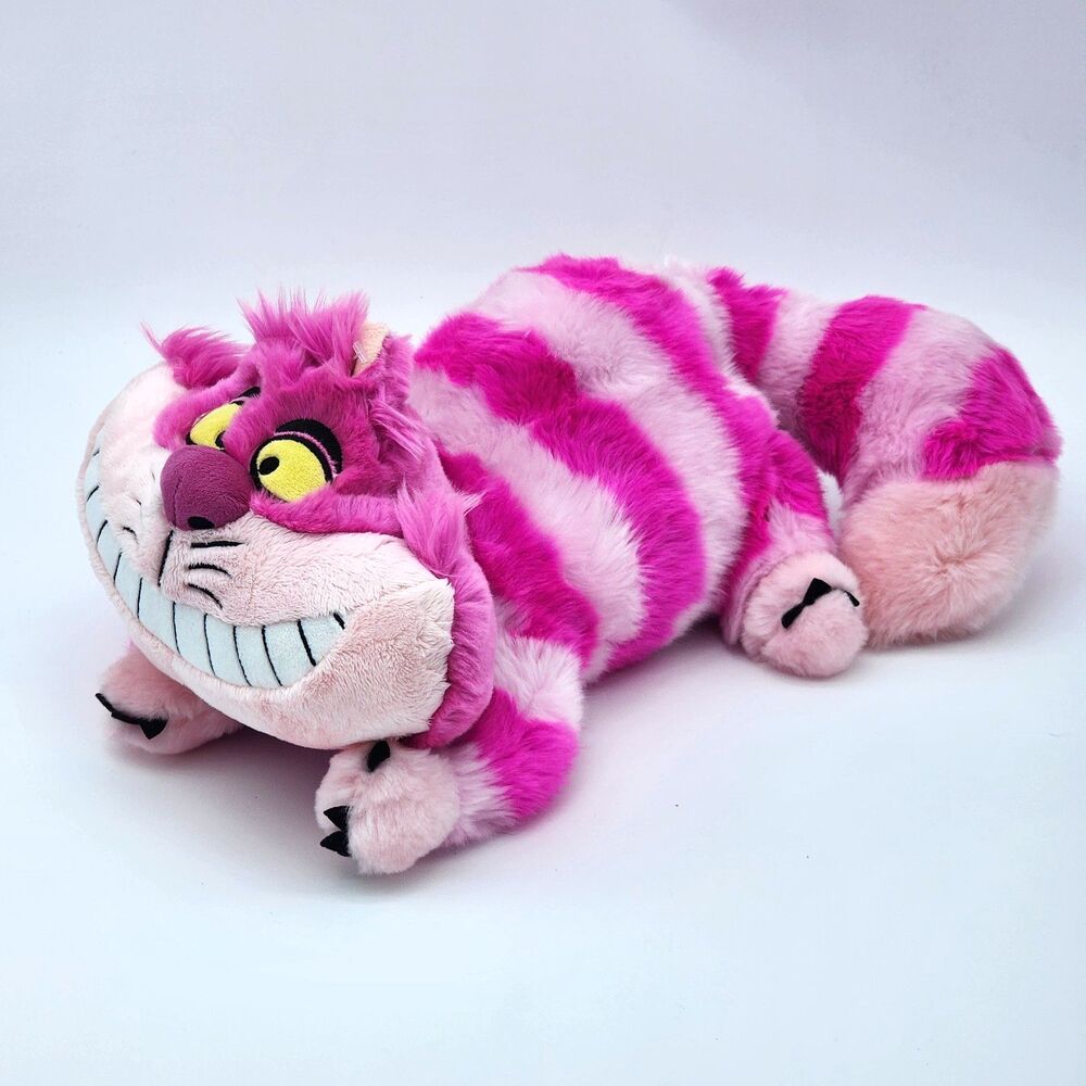 Disney Store Cheshire Cat Alice Wonderland 12" Plush Stuffed Animal 18" W/Tail